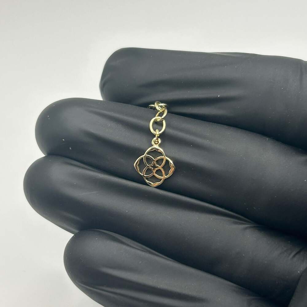 Dainty Gold Heart Pendant Necklace Black Stone 18k Plated Womens 16-18 Inch - Picture 5 of 7